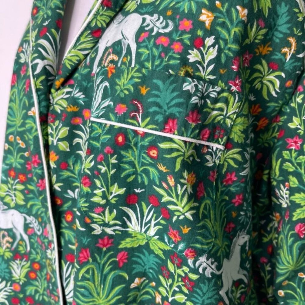 Printfresh Green Floral Pajama Top - Picture 4 of 9